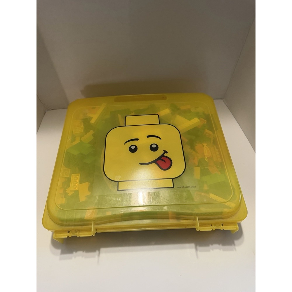 LEGO Bulk Bricks Lot with Yellow Minifigure Head Storage Case 2010 Assorted